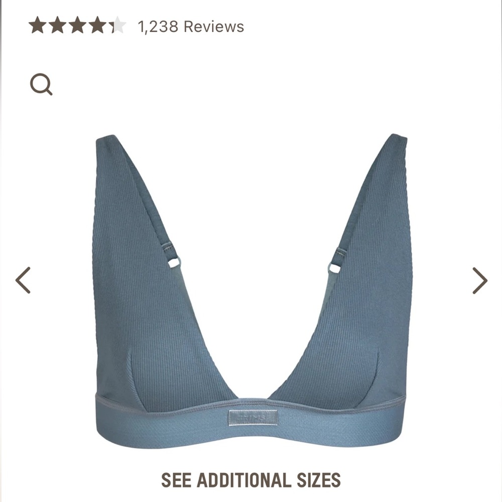SKIMS Cotton Plunge Bralette in Kyanite size S